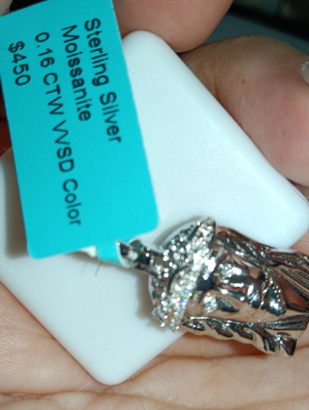 Sorrelli Sterling Silver Jesus Head Pendant - Silver Moissanite